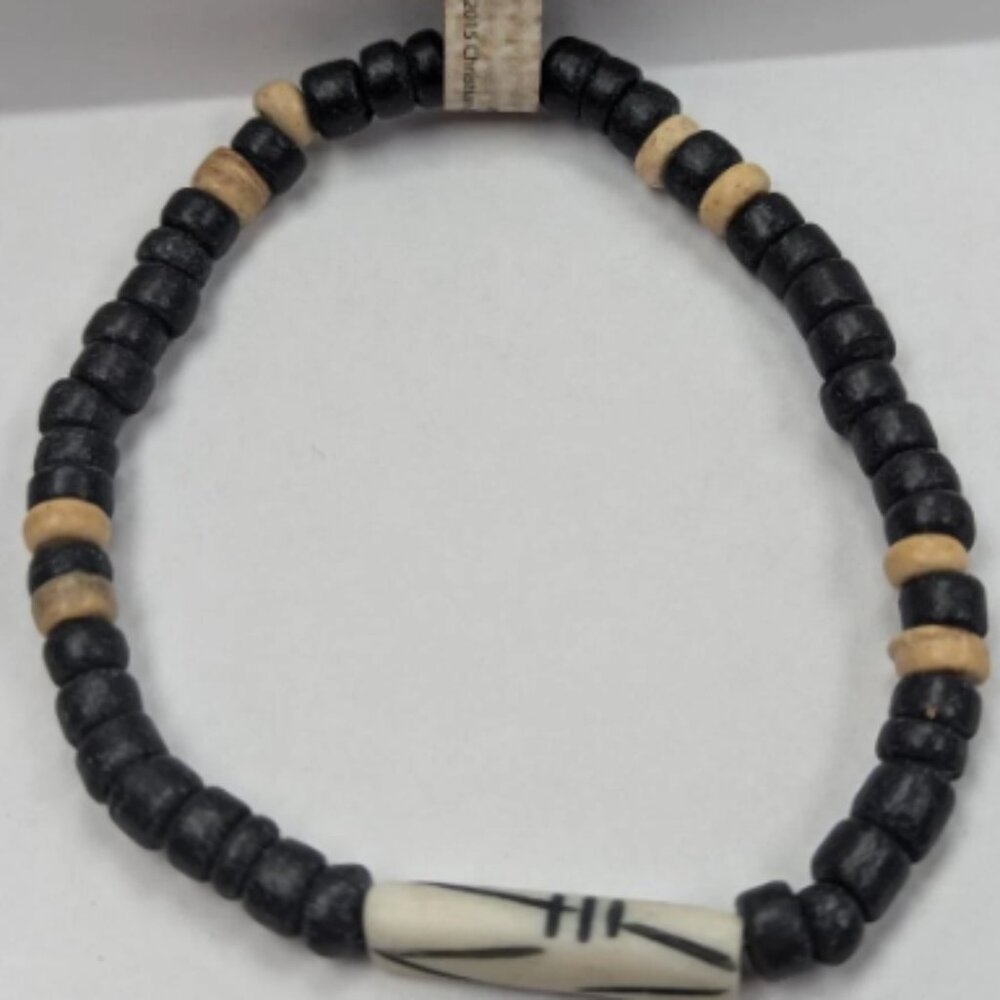 Natural Wood Beaded Bracelet For Men